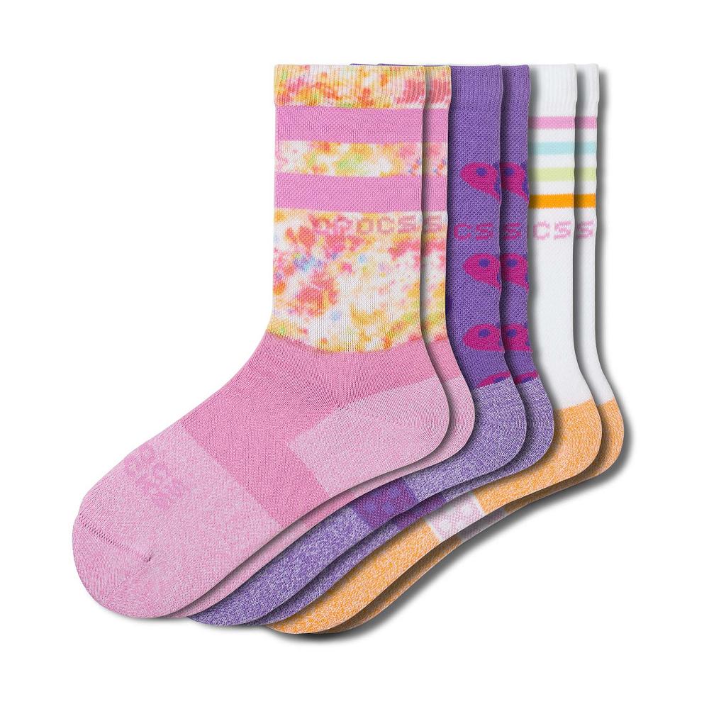 Chaussettes Crocs Crew Heart 3-Pack Garcon Multicolore | France 1675DFMN